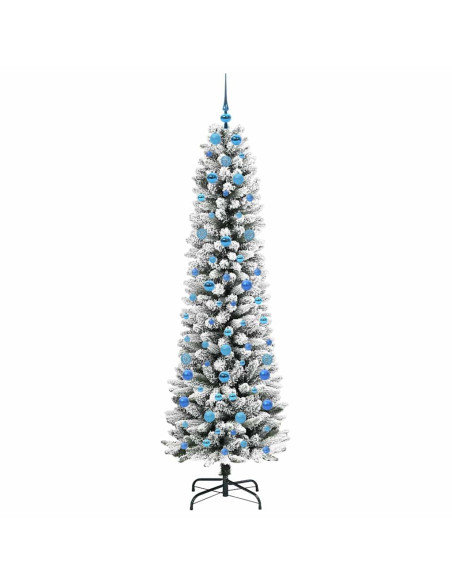 Albero di Natale artificiale con 300 LED Verde e bianco 210 cm