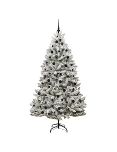 Albero di Natale artificiale Verde e Bianco 210 cm