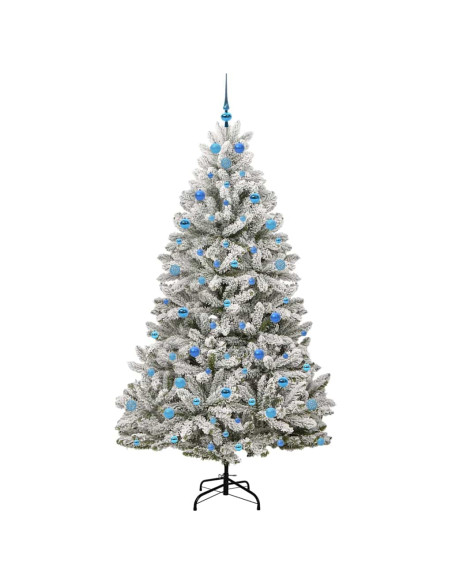 Albero di Natale artificiale Verde e Bianco 210 cm
