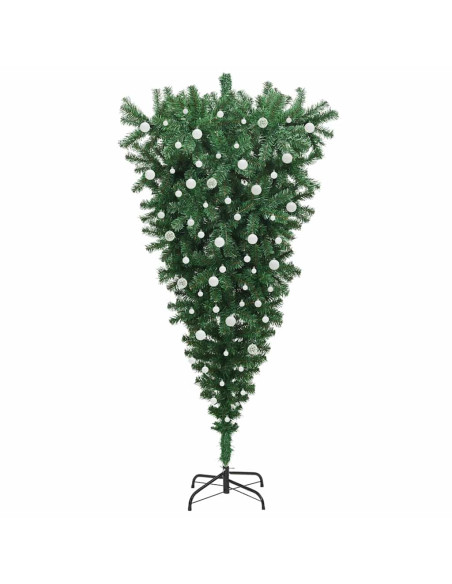 Albero di Natale artificiale pre-illuminato a testa in giù con set di palline