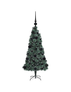 Albero di Natale artificiale preilluminato con set di palline