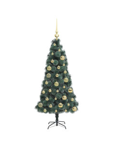 Albero di Natale artificiale preilluminato con set di palline