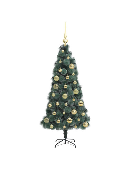 Albero di Natale artificiale preilluminato con set di palline