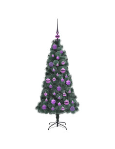 Albero di Natale artificiale pre-illuminato con set di palle