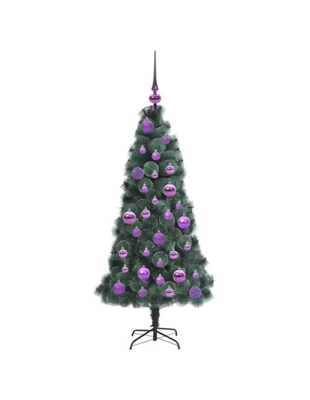 Albero di Natale artificiale pre-illuminato con set di palle