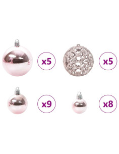 Albero di Natale artificiale pre-lit con set di palline 150 cm