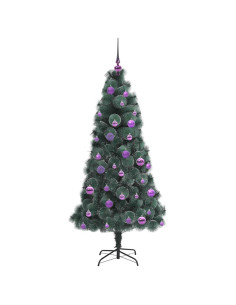 Albero di Natale artificiale preilluminato con set di palline