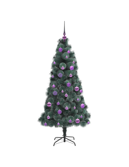 Albero di Natale artificiale preilluminato con set di palline