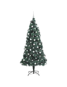 Albero di Natale artificiale illuminato con set di palline