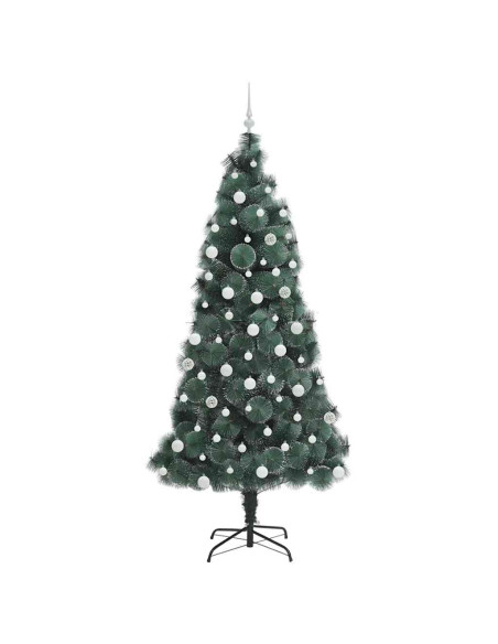 Albero di Natale artificiale illuminato con set di palline