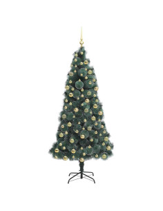 Albero di Natale artificiale pre-illuminato con set di palline