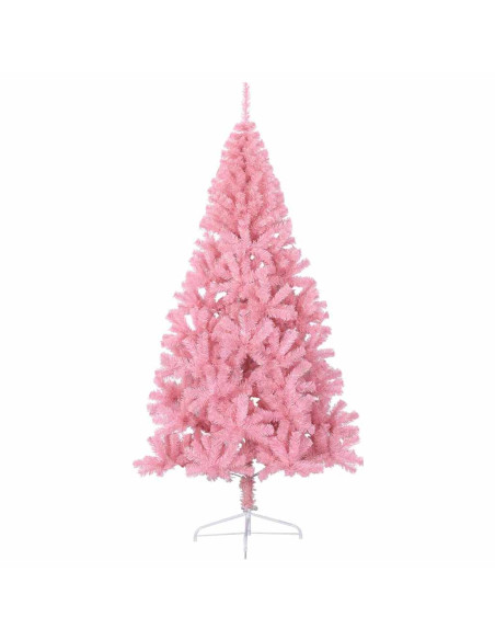 Albero di Natale artificiale con luci integrate Rosa 210 cm PVC