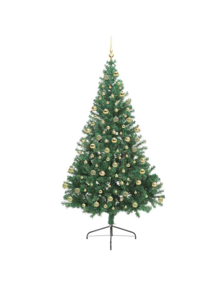 Albero di Natale artificiale con luci integrate Verde 180 cm
