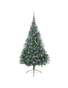 Albero di Natale artificiale con luci integrate Verde 180 cm