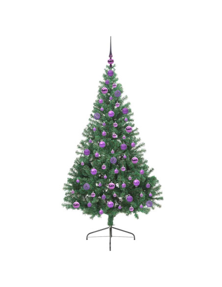 Albero di Natale artificiale con luci integrate Verde 180 cm