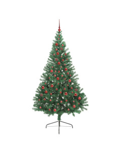 Albero di Natale artificiale con luci integrate Verde 210 cm