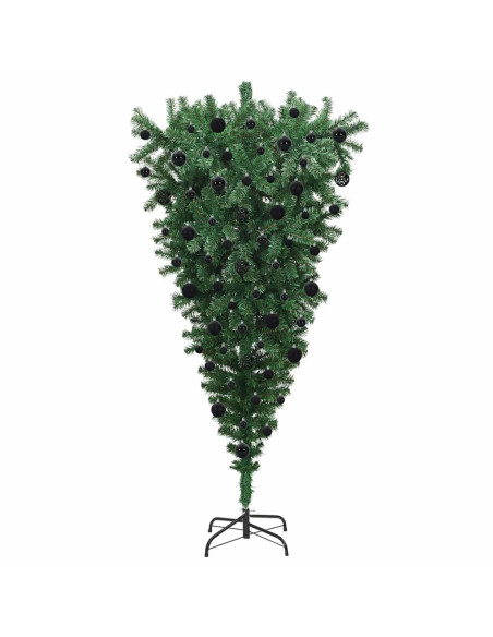 Albero di Natale artificiale preilluminato capovolto con set di palline