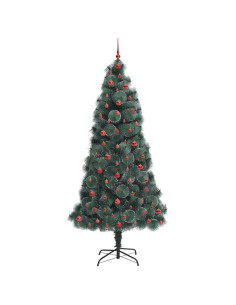 Albero di Natale artificiale pre-illuminato con set di palline