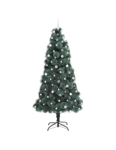 Albero di Natale artificiale preilluminato con set di palline