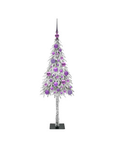 Albero di Natale con 150 LED Bianco 120 cm PE e Acciaio