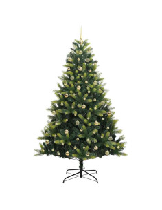 Albero di Natale Artificiale a Cerniera con 300 LED 240 cm