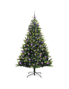 Albero di Natale Artificiale con Cerniera 300 LED Verde 240 cm