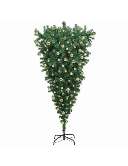 Albero di Natale artificiale pre-illuminato capovolto con set di palline