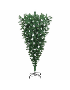 Albero di Natale artificiale pre-illuminato capovolto con set di palle