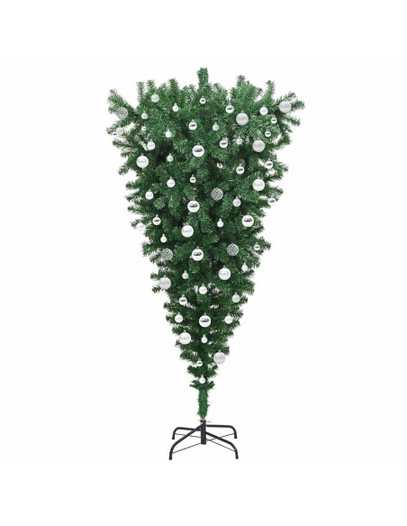 Albero di Natale artificiale pre-illuminato capovolto con set di palle
