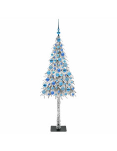 Albero di Natale con 300 LED Bianco 180 cm PE e Acciaio
