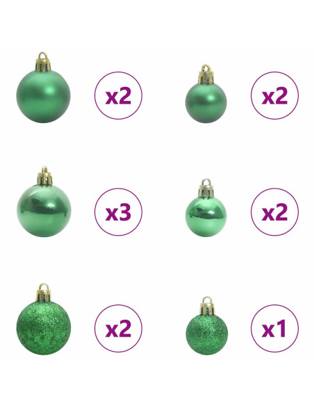 Albero di Natale artificiale con 150 LED Verde 150 cm
