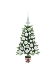 Albero di Natale con 150 LED con supporto Verde 65 cm PE
