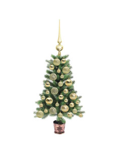 Albero di Natale con 150 LED con supporto Verde 65 cm PE