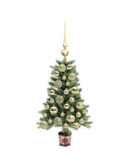 Albero di Natale con 150 LED con supporto Verde 65 cm PE