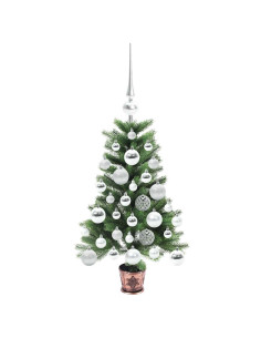 Albero di Natale con 150 LED con supporto Verde 65 cm PE