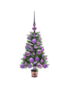 Albero di Natale con 150 LED con supporto Verde 65 cm PE