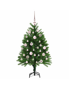 Albero di Natale con 150 LED con supporto Verde 120 cm PE