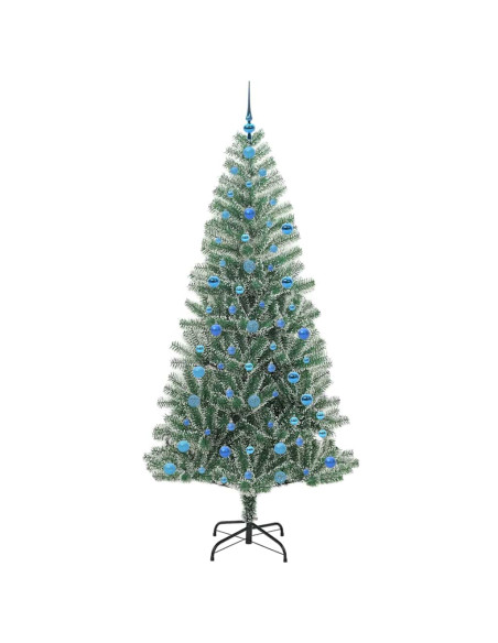 Albero di Natale Artificiale Imbiancato con Luci LED 210 cm