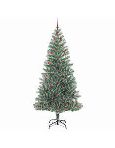 Albero di Natale Artificiale Imbiancato con Luci LED 240 cm