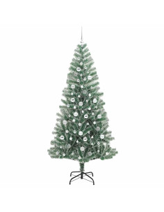 Albero di Natale Artificiale Imbiancato con Luci LED 210 cm