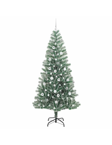 Albero di Natale Artificiale Imbiancato con Luci LED 210 cm