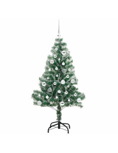 Albero di Natale Artificiale Imbiancato con Luci LED 150 cm