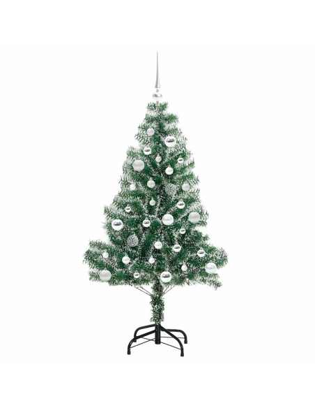 Albero di Natale Artificiale Imbiancato con Luci LED 150 cm