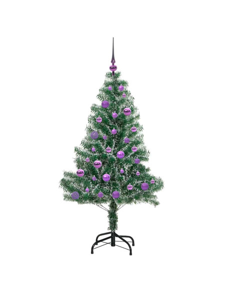 Albero di Natale Artificiale Imbiancato con Luci LED 150 cm