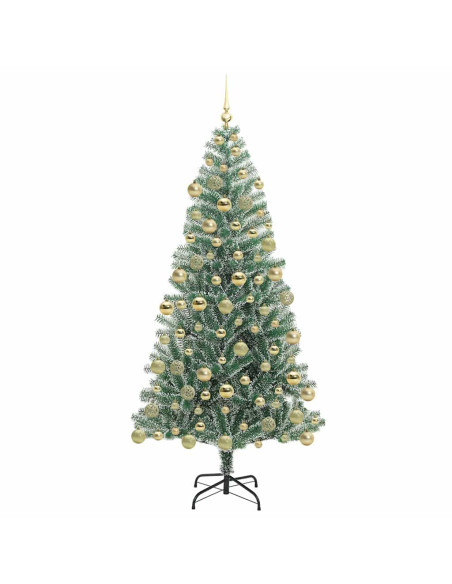 Albero di Natale Artificiale Imbiancato con Luci LED 180 cm