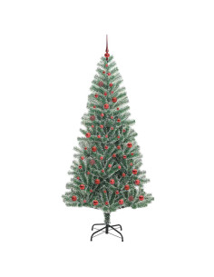 Albero di Natale Artificiale Imbiancato con Luci LED 210 cm