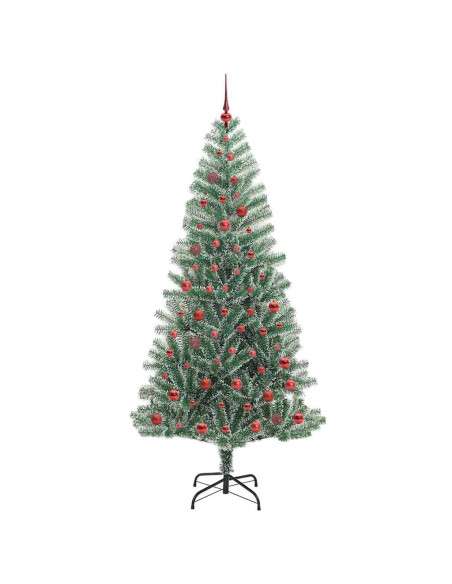 Albero di Natale Artificiale Imbiancato con Luci LED 210 cm