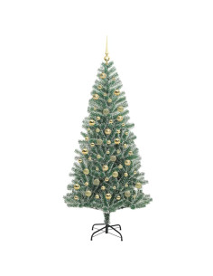 Albero di Natale Artificiale Imbiancato con Luci LED 210 cm