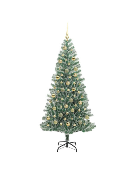 Albero di Natale Artificiale Imbiancato con Luci LED 210 cm