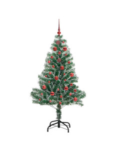 Albero di Natale Artificiale Imbiancato con Luci LED 150 cm
